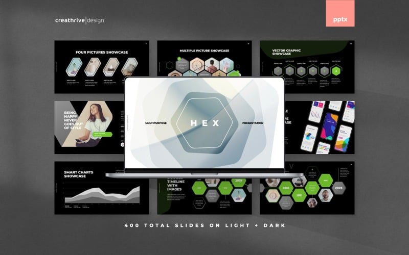 hex animated powerpoint template original