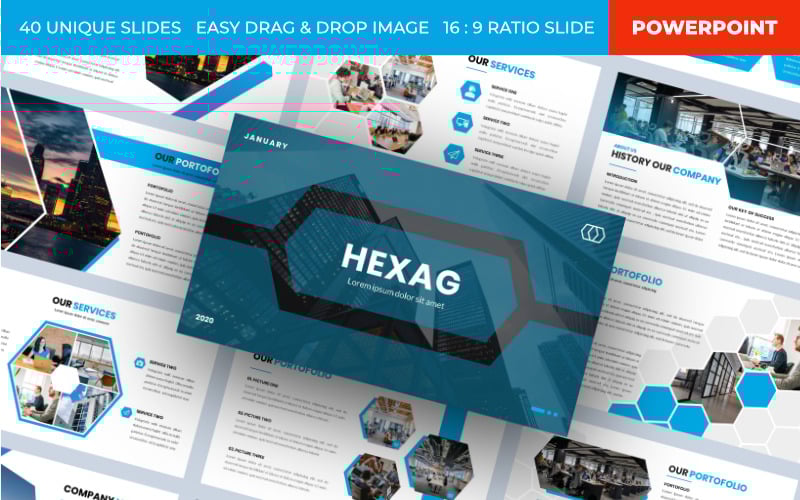 hexag business powerpoint template original