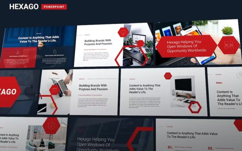 hexago multipurpose business powerpoint template original