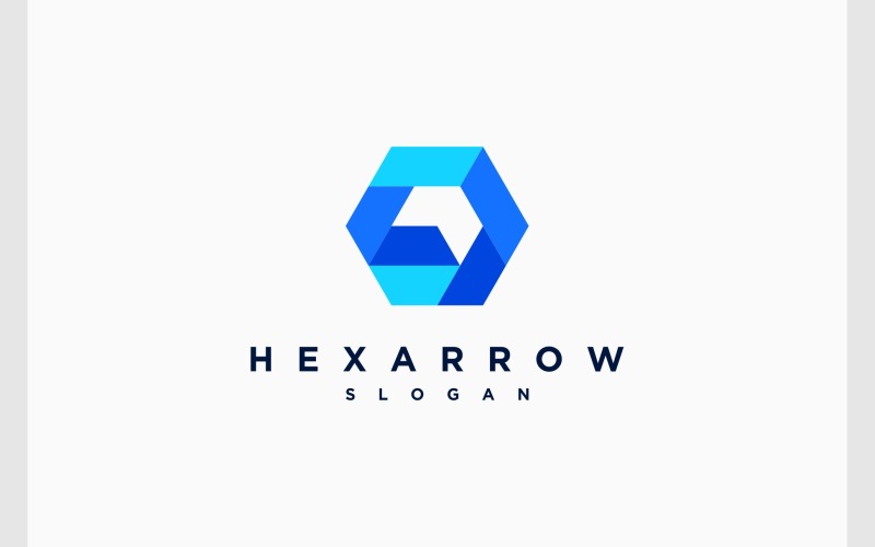 hexagon arrow up modern logo original