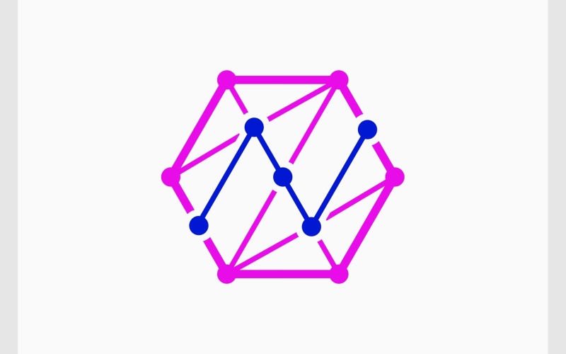 hexagon connection analysis logo original