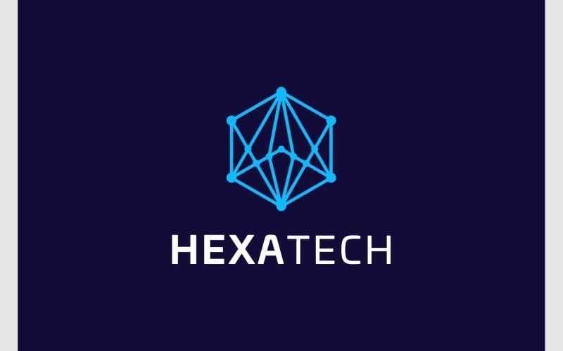hexagon connection digital technology logo original