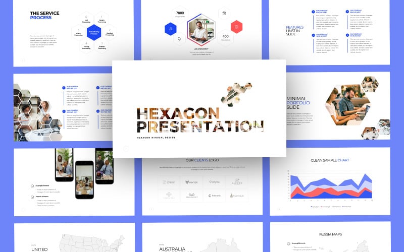 hexagon creative business powerpoint template original