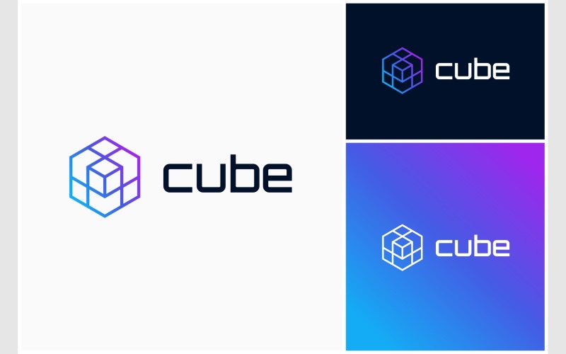 hexagon cube geometric logo original