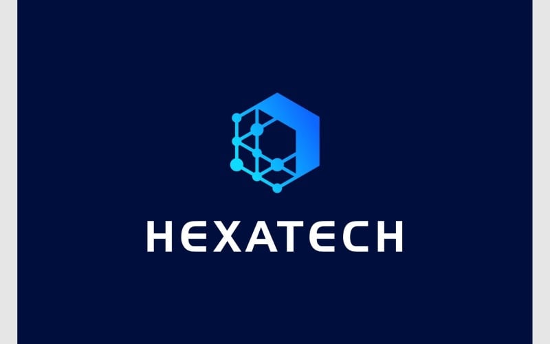 hexagon startup technology digital logo original