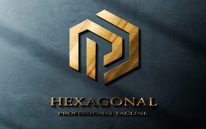 hexagonal tagline logo teamplate original