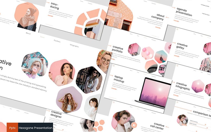 hexagone powerpoint template original
