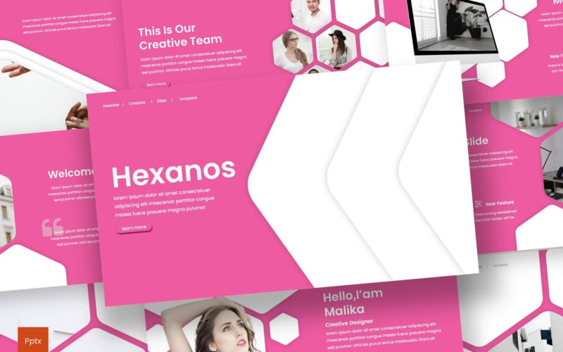 hexanos powerpoint template original