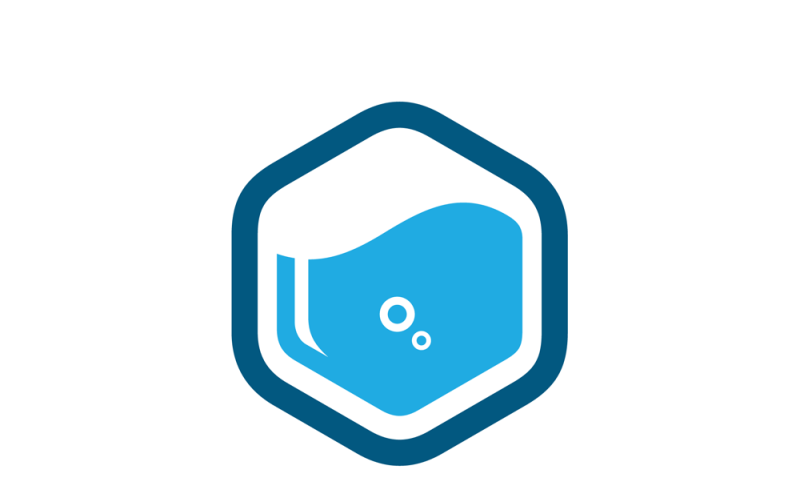 hexaqua logo design template original