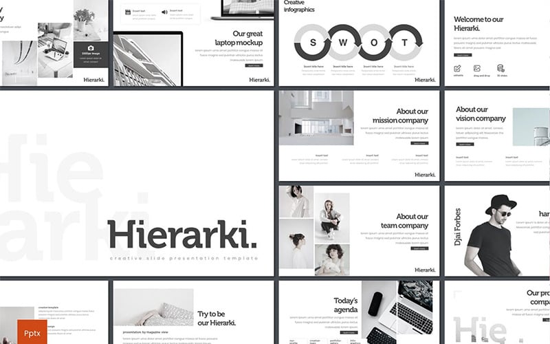 hierarki powerpoint template original