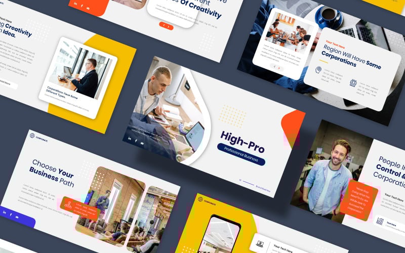 high pro start up business company presentation powerpoint template original
