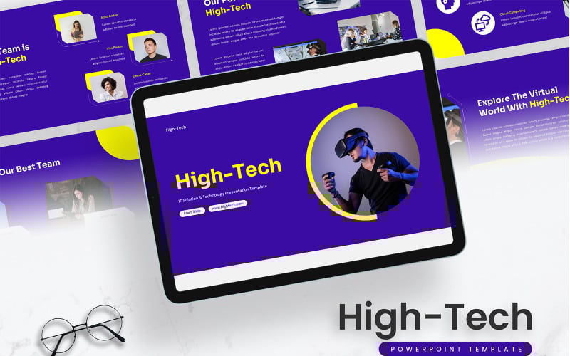 high tech it solution amp technology powerpoint template original