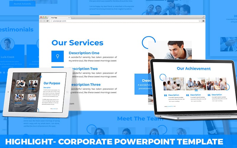 highlight corporate powerpoint template original