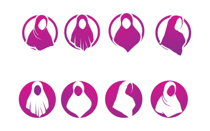 hijab logo and symbol vector original
