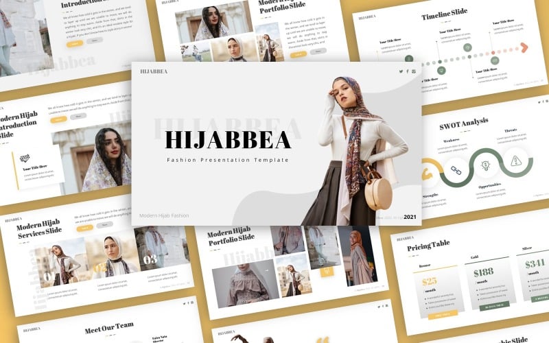 hijabbea fashion multipurpose powerpoint template original
