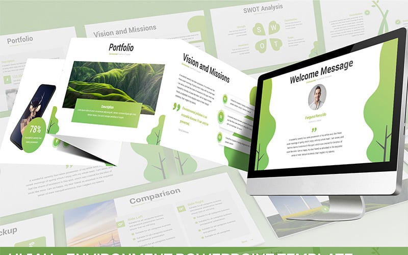 hijau environment powerpoint template original