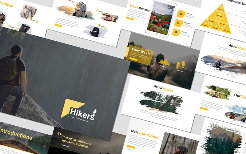 hikers powerpoint template original