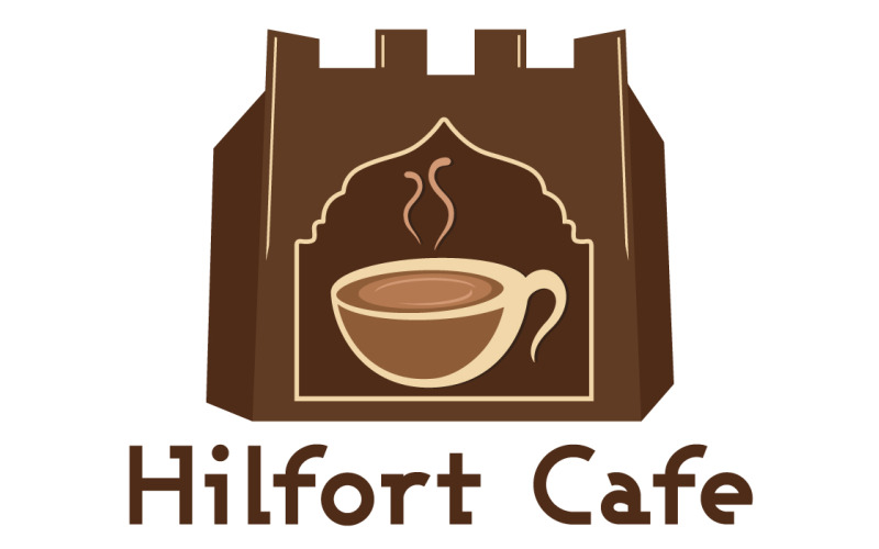 hill fort cafe logo template original