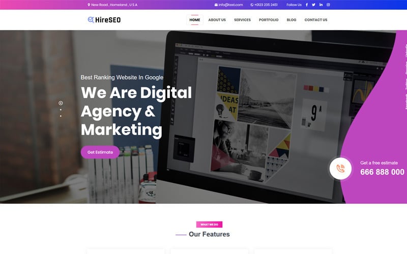 hireseo landing page template original