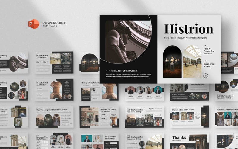 histrion history museum powerpoint template original
