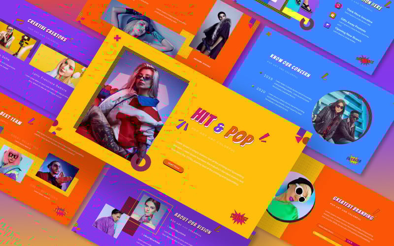 hit pop presentataion powerpoint template original