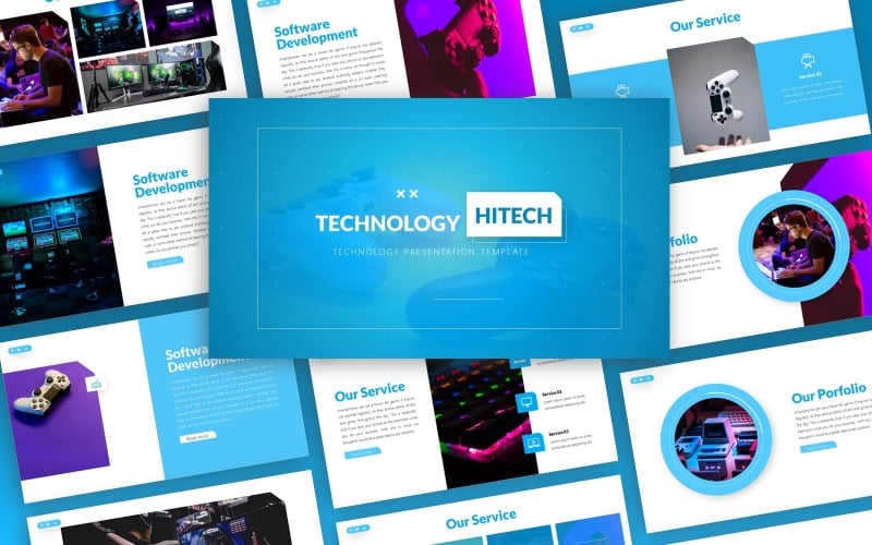 hitech technology multipurpose powerpoint template original