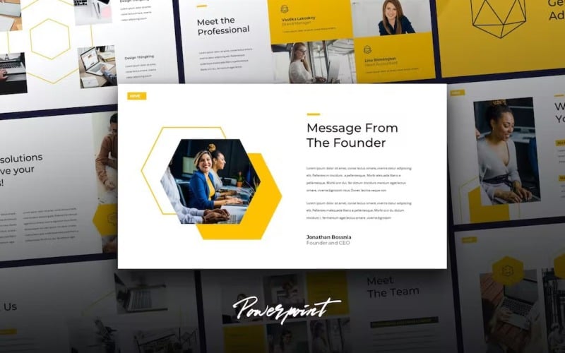 hive modern business powerpoint template original