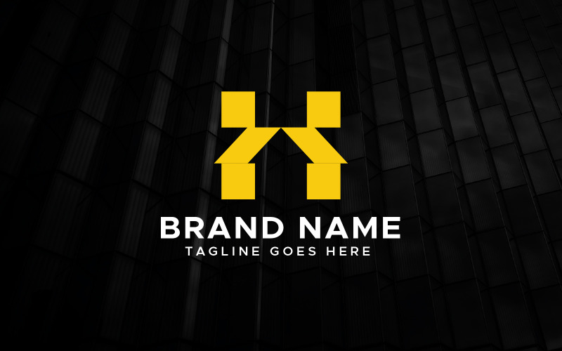 hm letter house real estate logo design template original