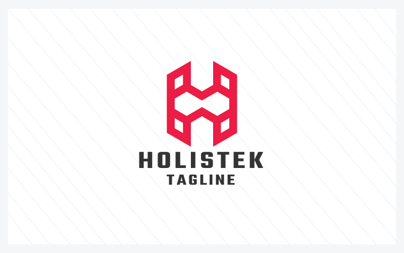 holistek letter h pro logo template original