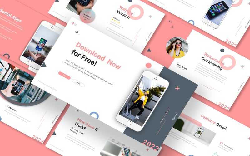holmic moblie apps powerpoint template original