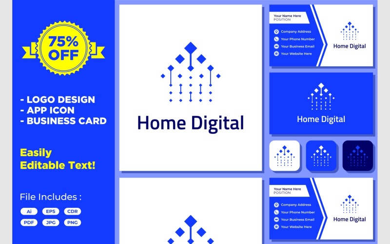 home digital house technology logo original