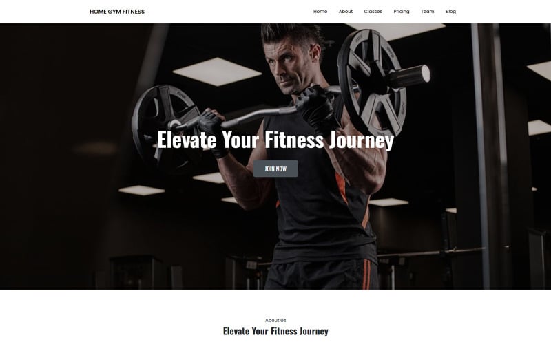 home gym fitness landing page template original
