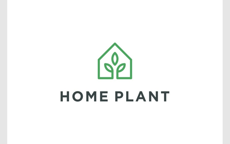 home house plant leaf logo original