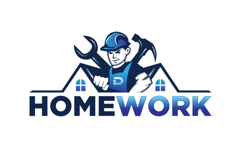 home house repair build handyman logo design original