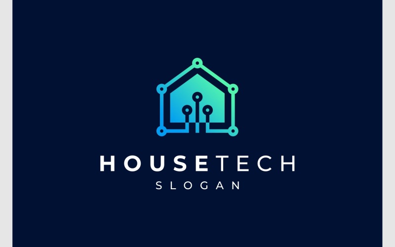 home house technology digital logo original