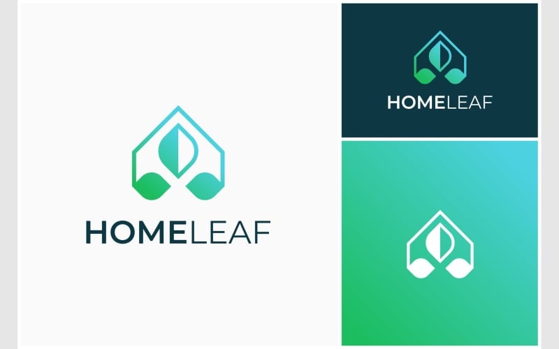 home leaf house nature logo original