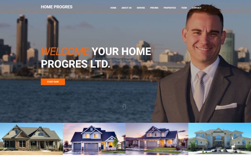 home progres real estate landing page template original