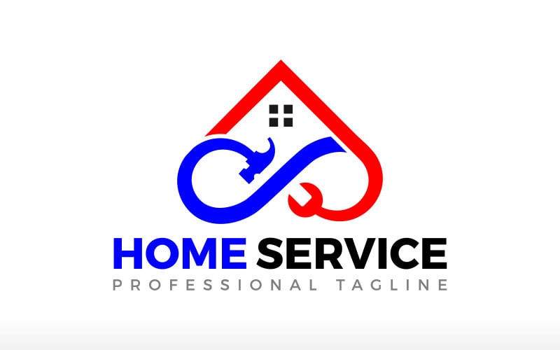 home service logo infinity handyman logo infinity home logo repair tools logo house fix logo original