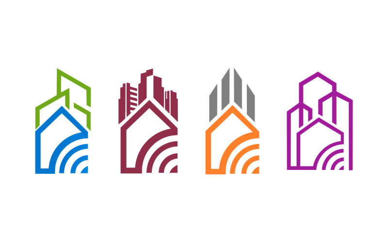 home technology logo design pack original