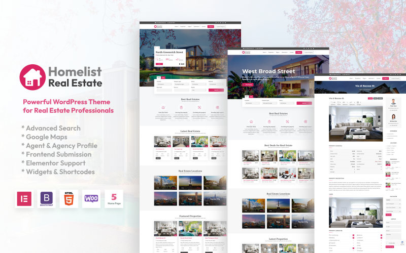homelist real estate wordpress theme original
