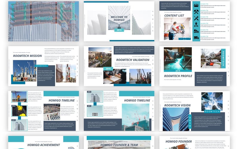 homigo creative building powerpoint template original