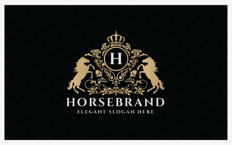 horse brand letter h logo template original