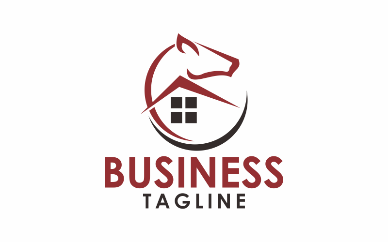 horse home line logo template original