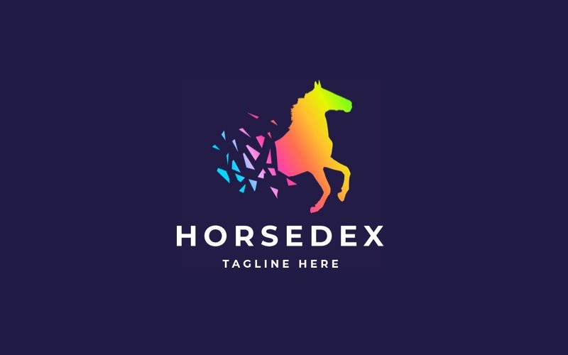 horse pixel professional logo template original