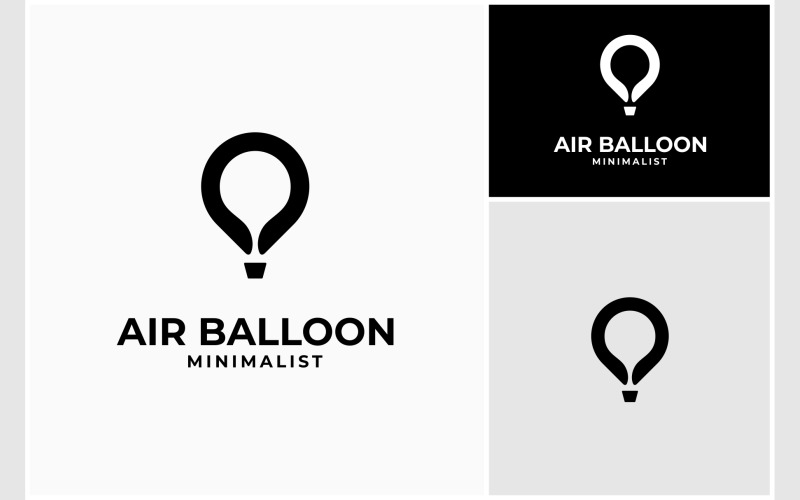hot air balloon travel simple logo original