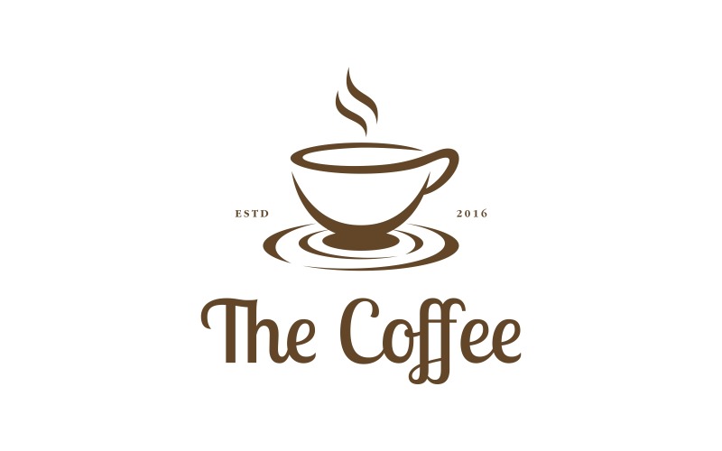 hot coffee cup drink logo original