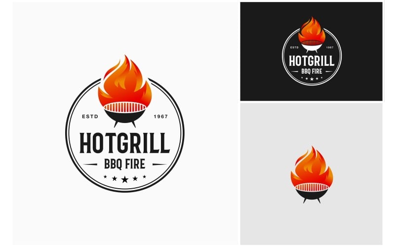 hot grill pan bbq barbecue logo original