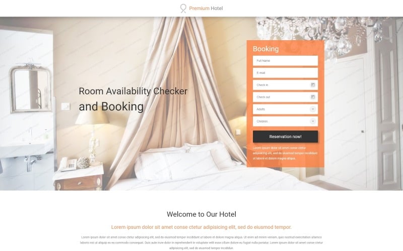hotels responsive landing page template original