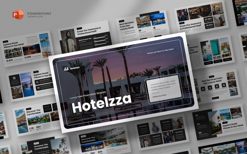 hotelzza luxury hotel powerpoint template original