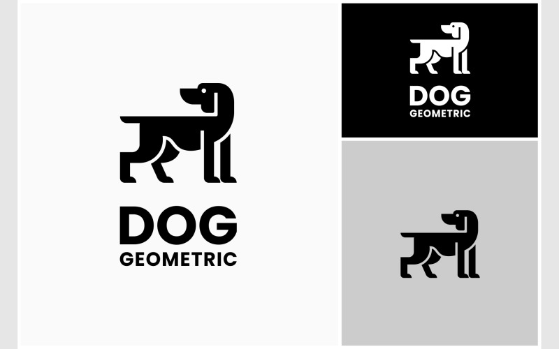 hound dog flat geometric logo original